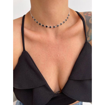 CHOKER TREVO BLACK PRATA