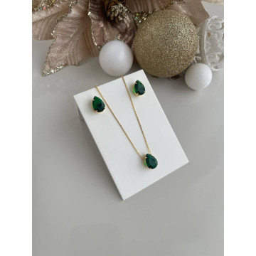 CONJUNTO GOTA VERDE ESMERALDA