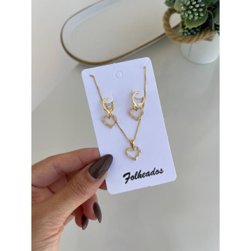 CONJUNTO CORAÇÃO DOURADO