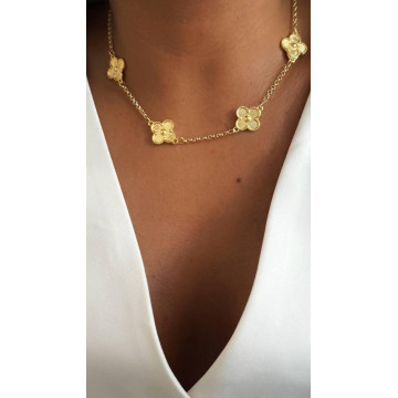 CHOKER TREVO AÇO INOXIDÁVEL...