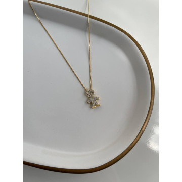 COLAR MENINO ZIRCONIA DOURADO