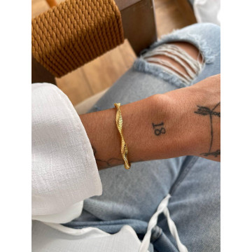 PULSEIRA TORCIDA MALHA DOURADA