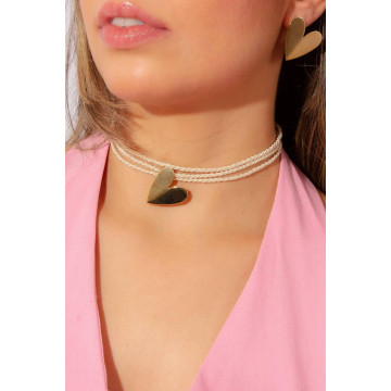 CHOKER CORAÇÃO DOURADO