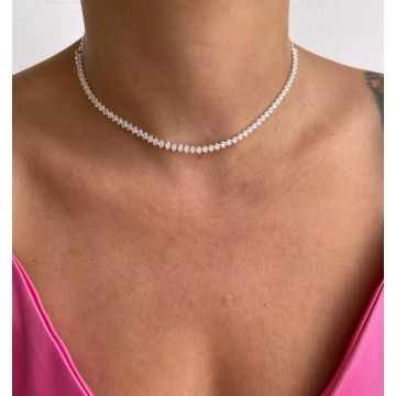 CHOKER RIVIERA FOLHEADA PRATA