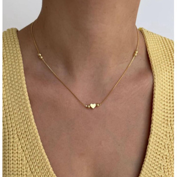 CHOKER CORAÇÃO BOLINHAS...