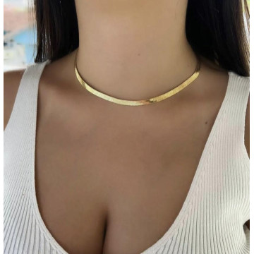 CHOKER FITA DOURADA